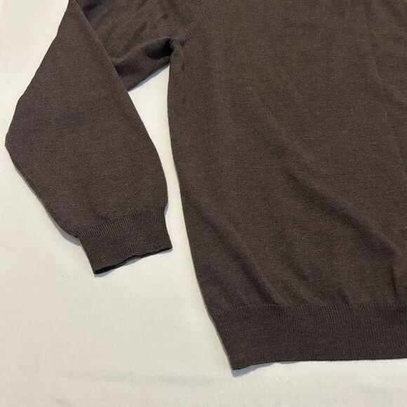 Brooks Brothers 365 Merino Wool Sweater V Neck Pullover Brown - Mens Large - Picture 4 of 10